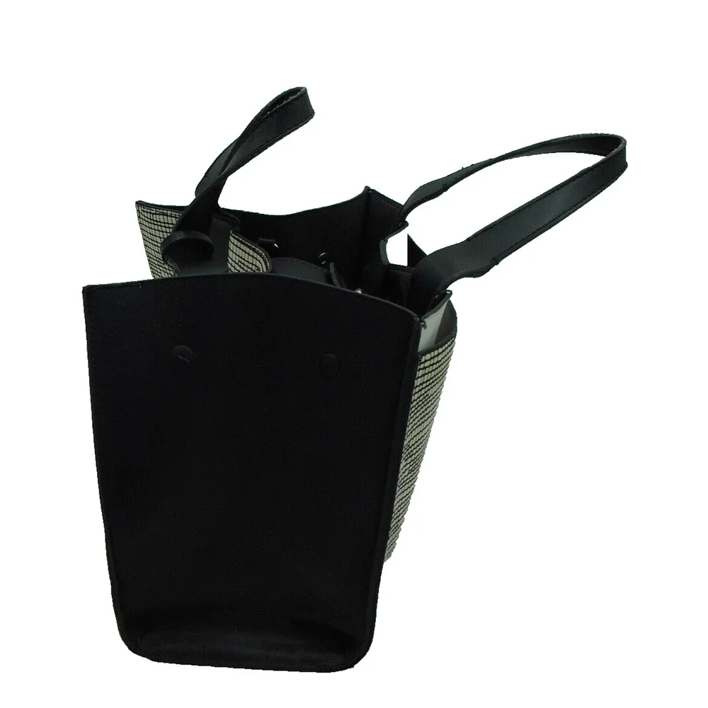 London Fog Faux‎ Leather Satchel Handbag - Black/ White for women